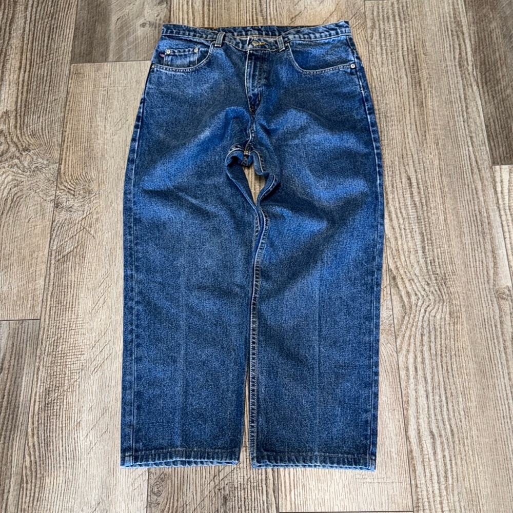 Vintage Ralph Lauren Polo Jeans Cp 90s Y2k baggy wide leg logo spell out denim